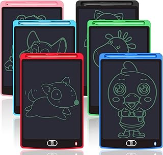 Yidedraw 6 Pack LCD Writing Tablet for Kids 8.5 Inch, Reusable Electronic Drawing Doodle Pad Learning Educational Toy Gift Doodle Board for Boys and Girls (Black, Red, Blue, SkyBlue, Pink, Green)