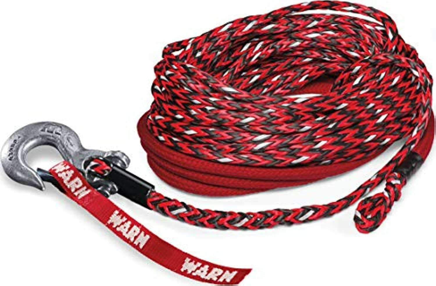 WARN 102560 Spydura Nightline - Cuerda de cabrestante sintética Reflectante con Extremo de Gancho Giratorio: 3/8 Pulgadas de diámetro x 80 pies de Largo, Capacidad de 6 toneladas (12 Libras)