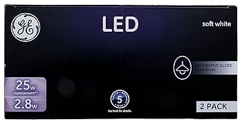 GE LED Light Bulbs, 25 Watt, Soft White, G25 Globe Bulbs
