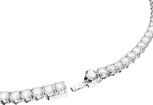Swarovski Collana Matrix Tennis, Taglio Round, Bianca, Placcato rodio - 3