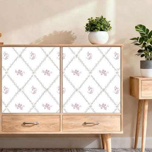 Miniatura 36 de Hopepak Papel tapiz azul para despegar y pegar, papel de contacto geométrico moderno, bohemio, acuarela, extraíble, autoadhesivo, texturizado