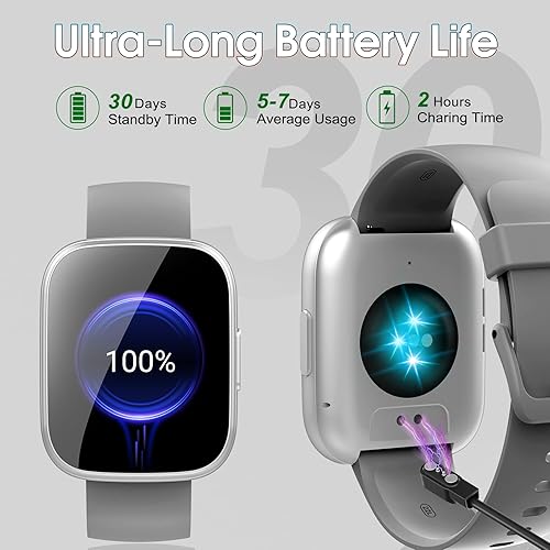 Miniatura 7 de Reloj inteligente para hombres y mujeres (respuestahacer llamadas), reloj de fitness con pantalla táctil HD de 1.95 pulgadas con monitor de