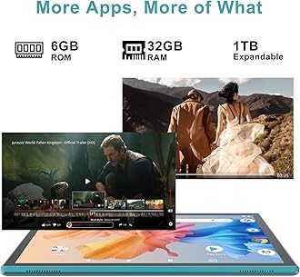 Android Tablet 10 Inch Tablet With Case Stylus Android 14 Tablets 6GB RAM 32GB ROM Support 1TB Expansion 6000mah Battery 10.1" IPS HD Touchscreen 2MP+8MP Dual Camera WIFI-6 Bluetooth5.0 Tablets