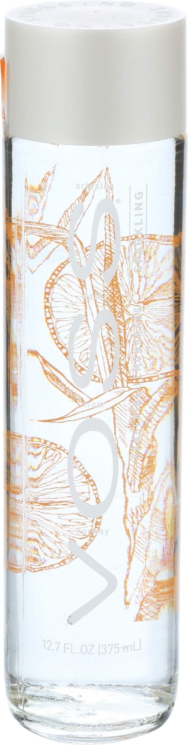 VOSS Tangerine Lemongrass Sparkling Flavoured Water, Voss Sparkling Water, 375ml Glass Recyclable Bottle