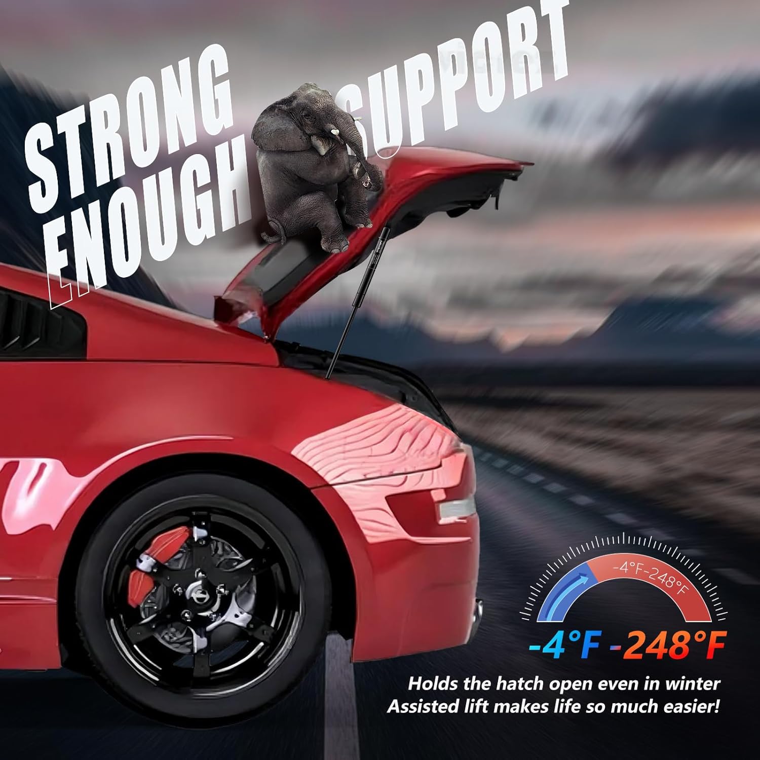 Vepagoo PM1013 Rear Hatch Trunk Liftgate Strut Shock Compatible with 2003-2009 Nissan 350Z Coupe 2-Door Hatch-Enhanced with Added Lifting Pressure Over OEM, 16657, 90452CD700