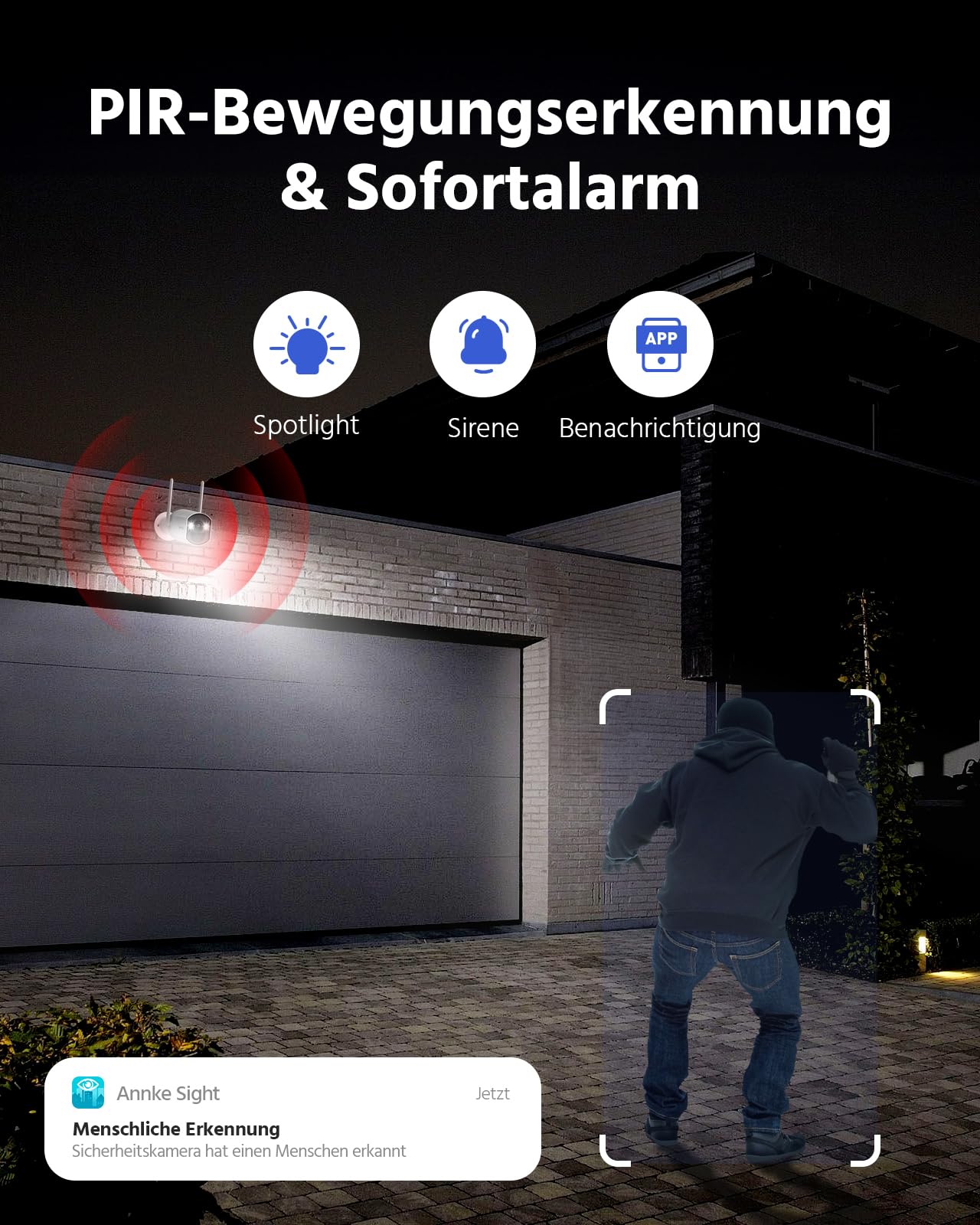 ANNKE 2.5K Überwachungskamera Aussen Solar Akku Set, 3er-Set mit Home Hub, 64G Lokale, ohne ABO, Solar Kamera WLAN Outdoor mit Bewegungsmelder, FarbNachtsicht, 2 Wege Audio, 5G & 2.4G WLAN