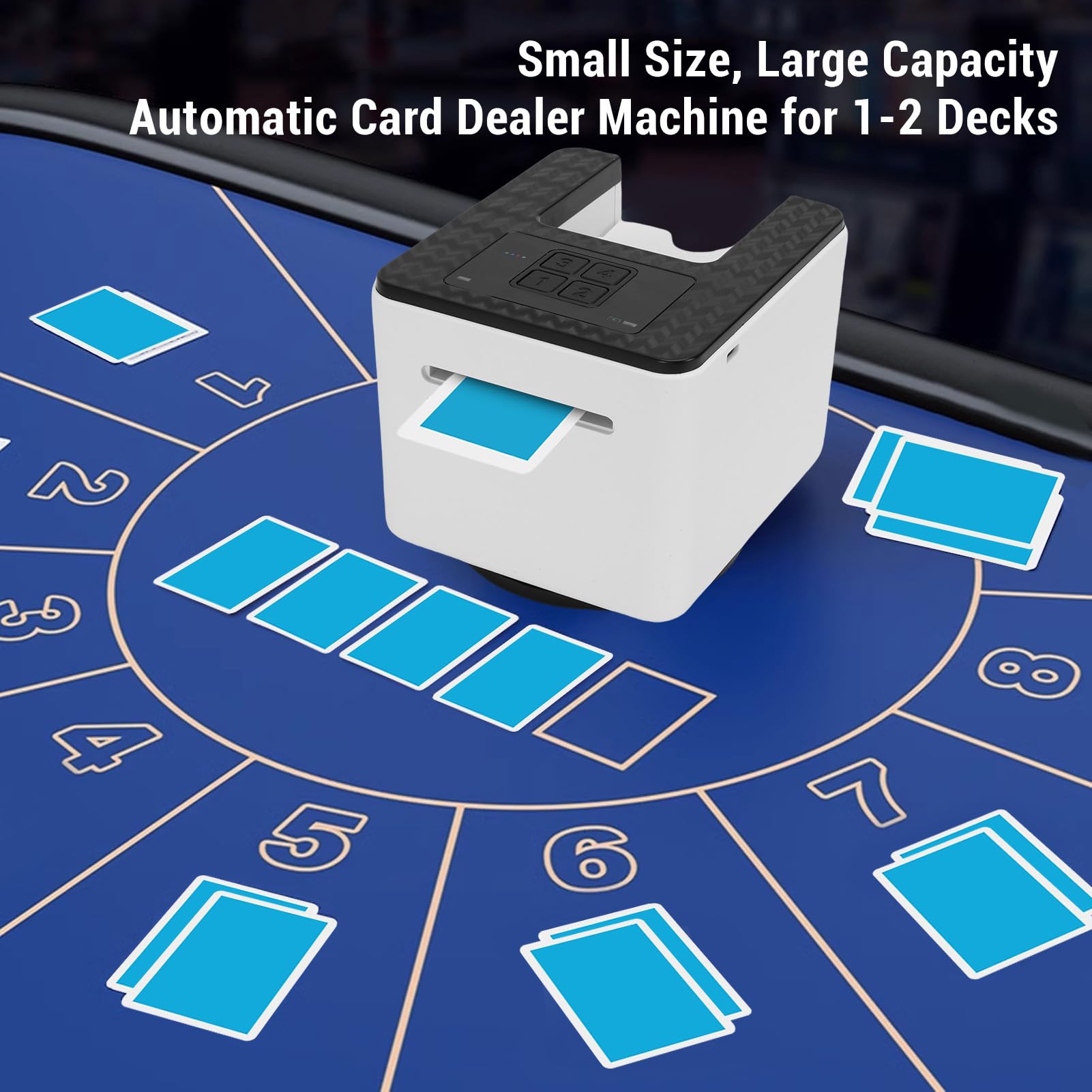 Asixxsix Mescolatore e Mazziere di Carte Automatico, Mescolatore e Distributore Elettrico 2 in 1 con Rotazione di 180 o 360 Gradi Motore a Basso Rumore per Giochi di Carte Poker