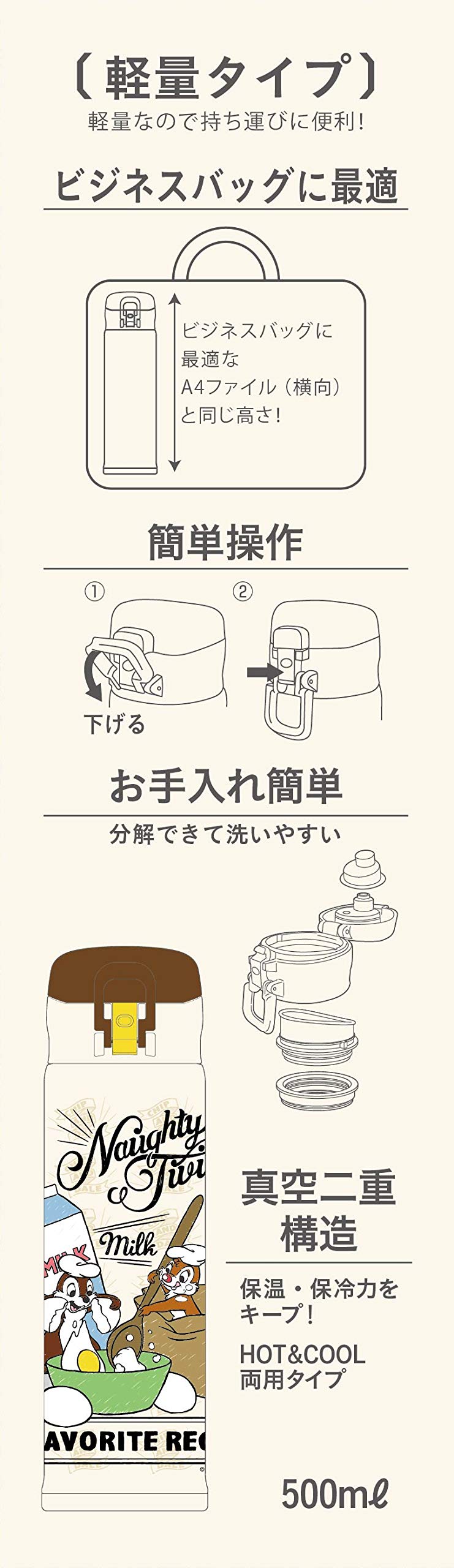 Amazon｜パール金属 ディズニー 水筒 ボトル ステンレスボトル