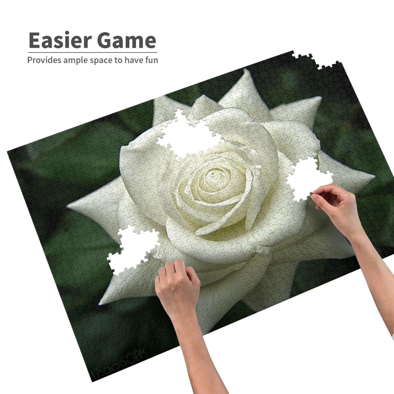 Puzzle 2000 Teile, Puzzle Erwachsene, Holzpuzzle Blume Impossible Jigsaw, Clevere Rätsel, HD Farbe Jigsaw mit Geschenkbox Verpackung for Aesthetic Room Decor, Geschenke für Frauen Rose 100x70cm p-1934