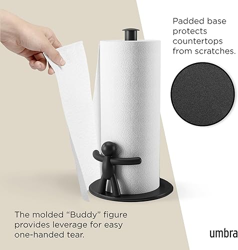 Vista 4 de Umbra Buddy Paper Towel Holder, Black Negro