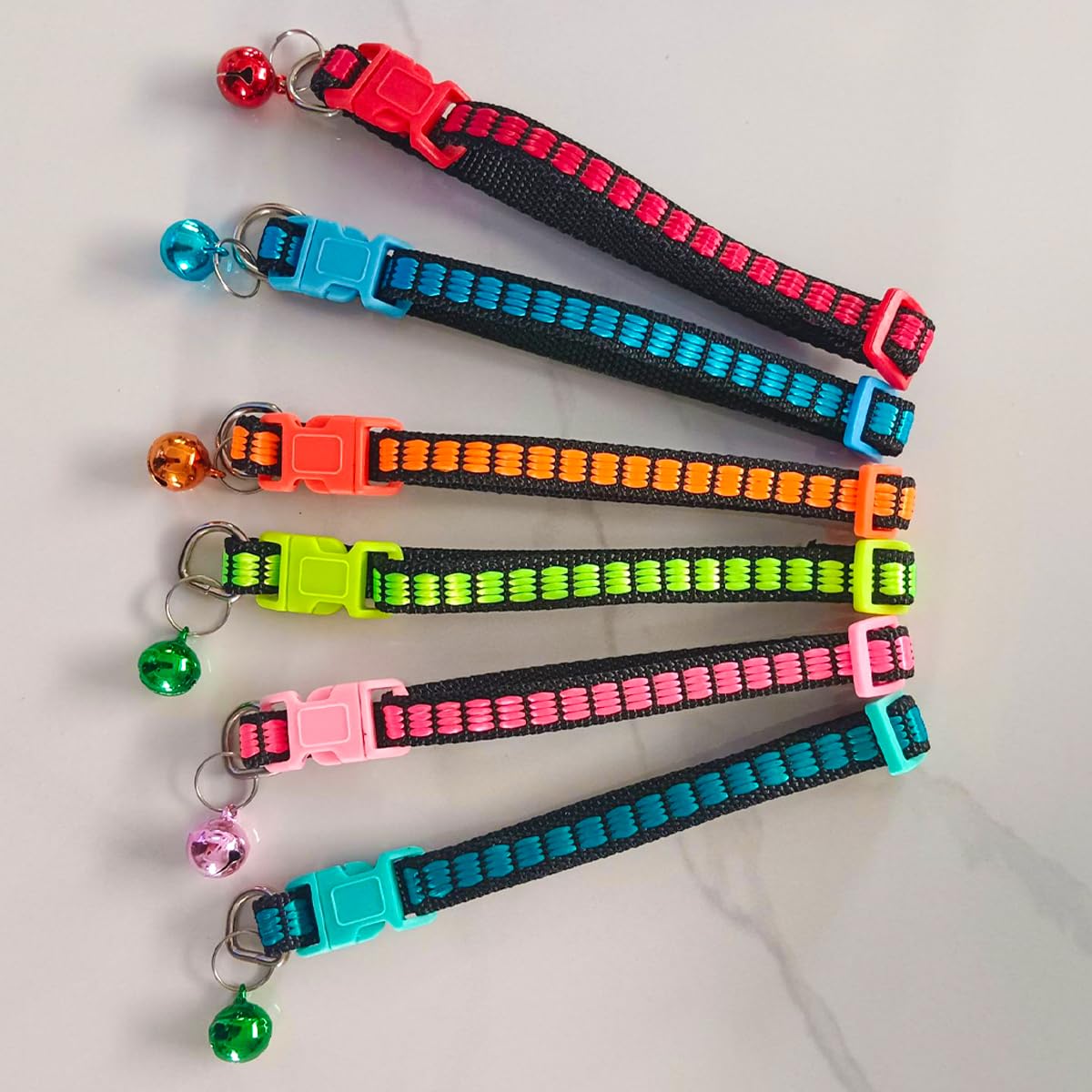 10 PCS Cat Collars Quick Release Safety Collar Adjustable Kitten Collar Breakaway Safe Safety Collars Durable & Stylish Includes Bell for Sound Multicolor for Kitty Puppy Small Dogs Fit - Image 3