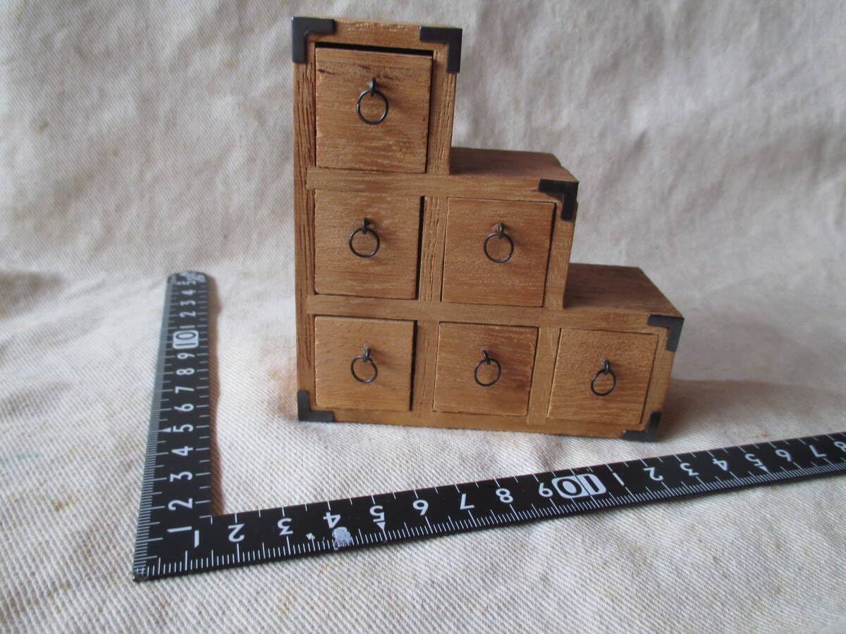 Amazon | ミニチュア船箪笥右下がり桐製アクセサリー入れ物入れ