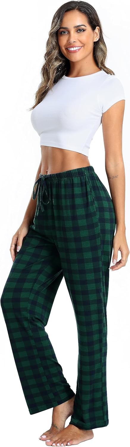 Lovasy Womens Plaid Pajama Pants Casual Drawstring Waist Bottoms Sleepwear Sleep Pants with Pockets S-XXL - Image 5
