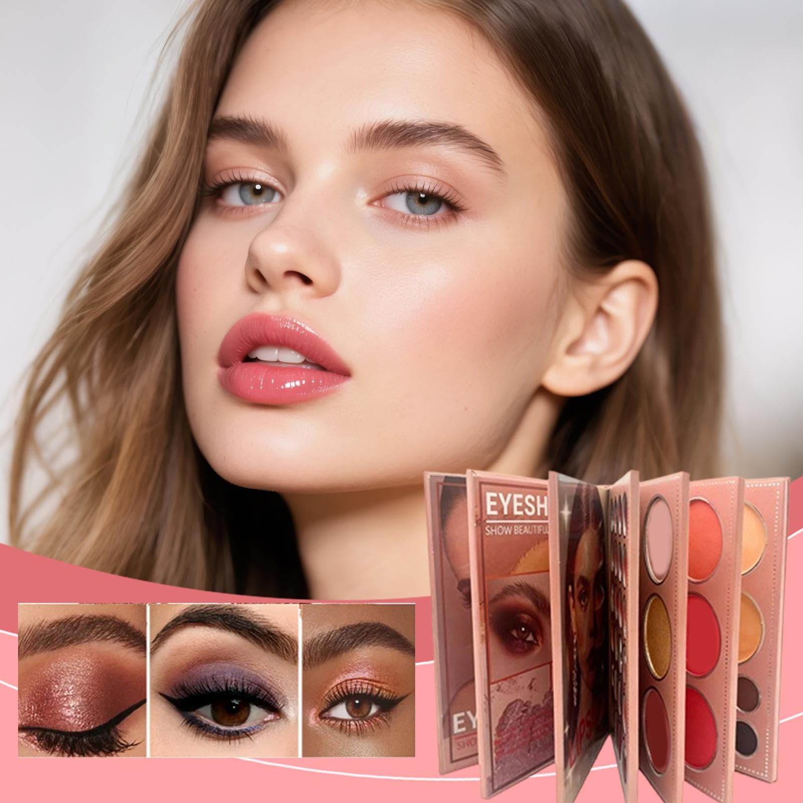Palette Per Trucco A Libro Multicolore 6 | Trucco Viso Blush Contour Palette Per Principianti Donne Ragazze Uso Quotidiano Matrimonio Viaggio Festa Compleanno Natale