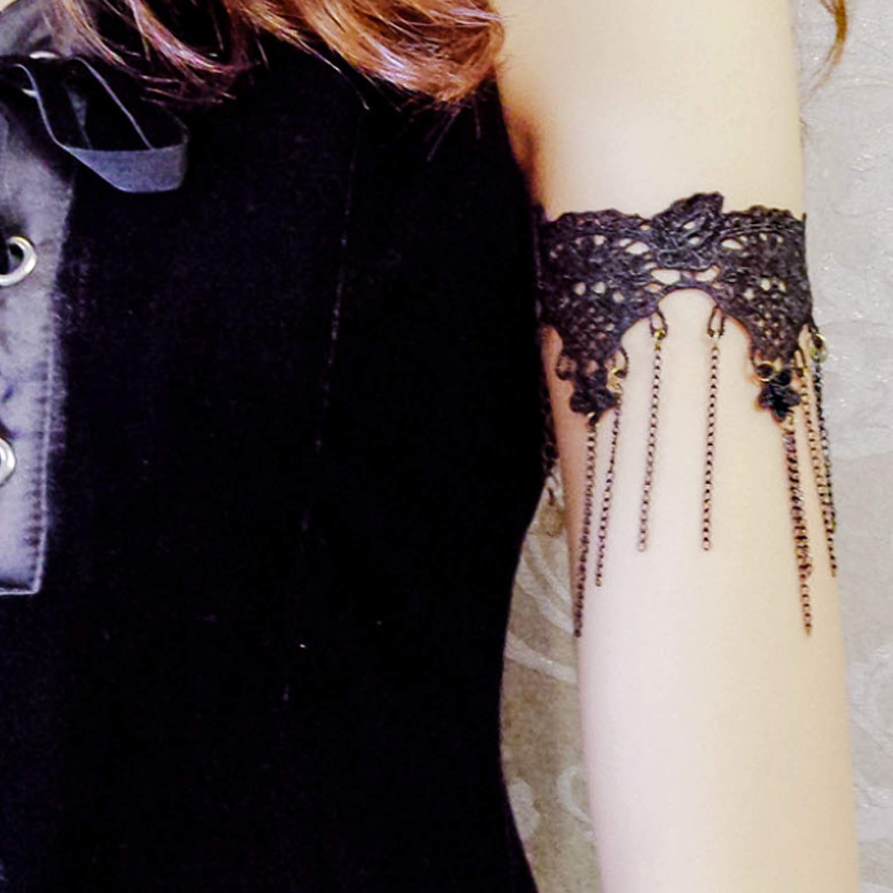 ゴスロリ　チョーカー＋ブレスレット　Alchemy Gothic Amazon.co.jp: ゴスロリ チョーカー 3点セット 十字架 レース 手袋