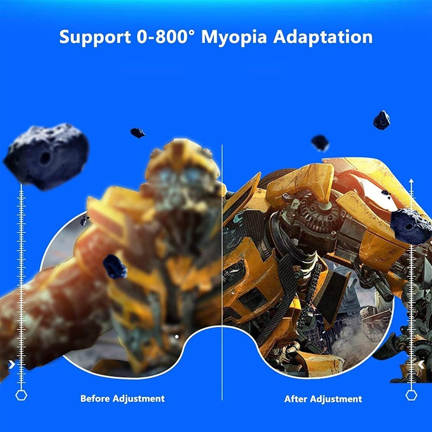 Occhiali 3D VR Auricolare virtuale Reality per Giochi e Film in 3D con Gamepad, allievo Regolabile e Distanza Oggetto per iOS e Smartphone Android