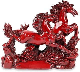 Vastu Red Horses Pair for Victory, Positive Energy, Good Luck, Business Growth