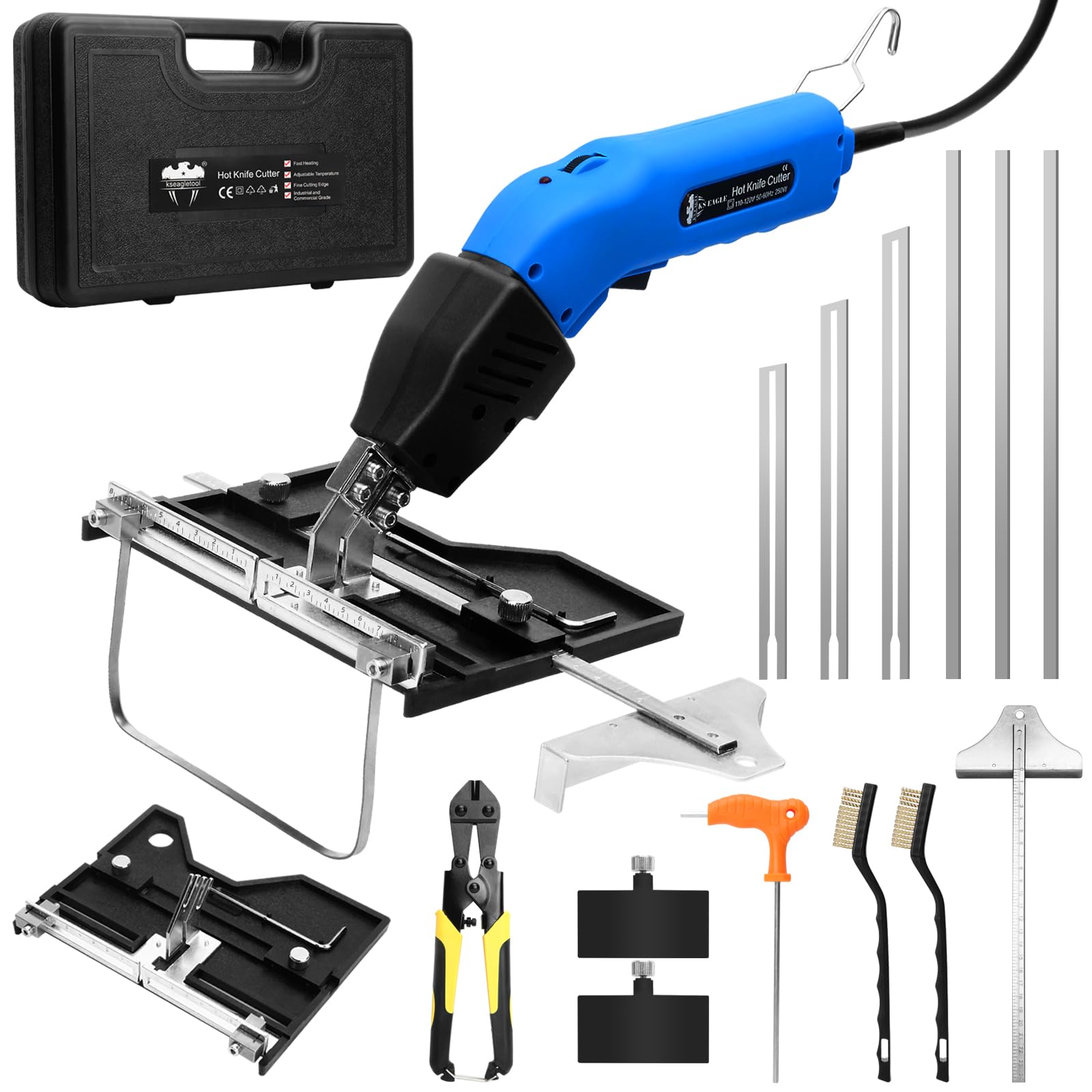 250W Hot Knife Foam Cutter Styrofoam Cutter Foam Electric Cutting Tool Air Cooled Hot Knife Adjustable Power Foam Cutter for EPP, EPS, XPS, EVA,