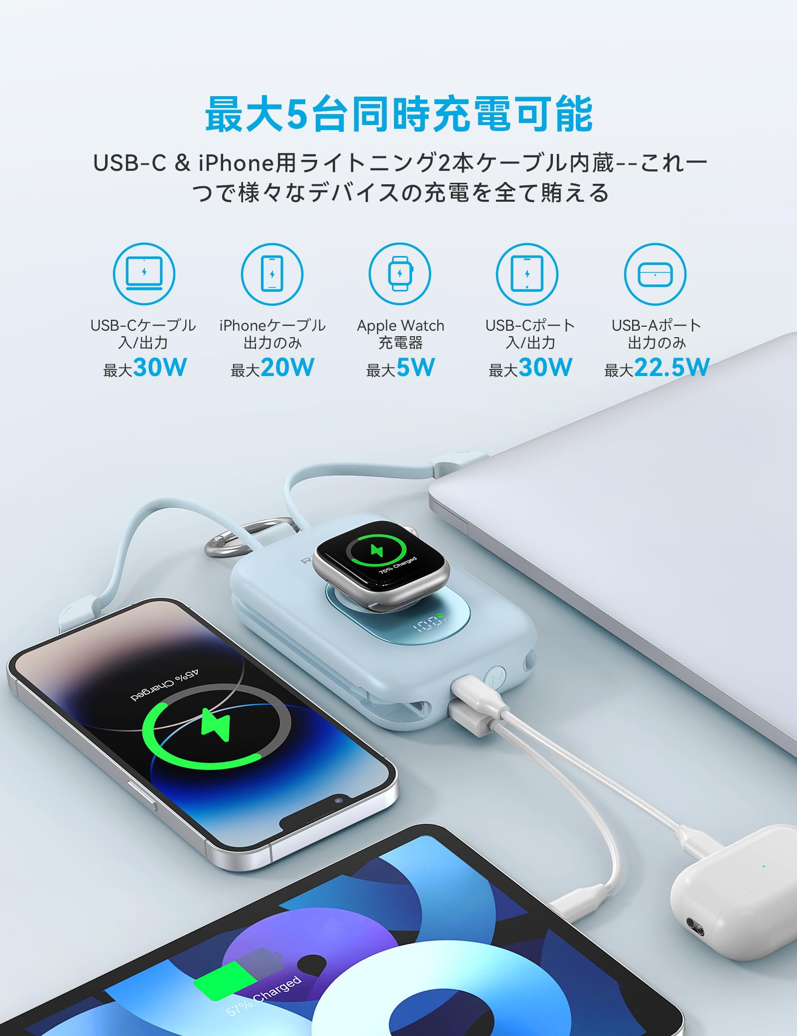 Amazon | RORRY【強化Ultra版 30W急速充電】モバイルバッテリー 大容量 