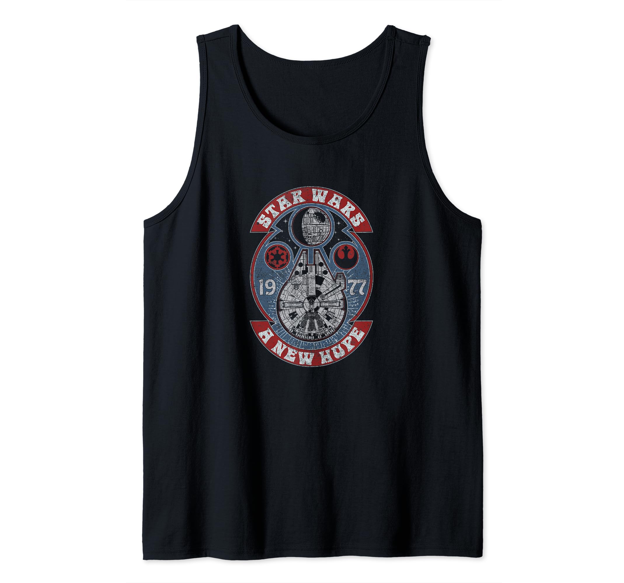Star Wars Millennium Falcon Retro Design A New Hope 1977 Tank Top, Black
