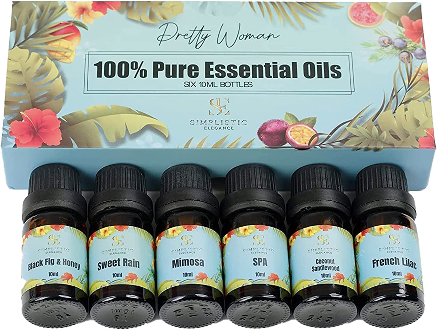 Essential Oils Set -Pure Top 6 Natural Aromatherapy Oils for Diffusers Humidifier Massage Skin & Hair Care DIY Candle and Soap Making Gifts | 10 ML (Pretty Woman)