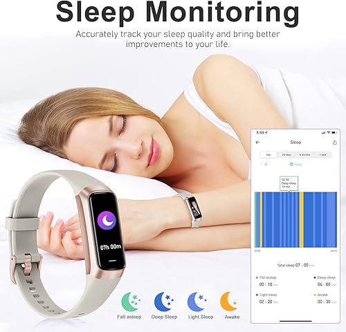 Miniatura 3 de Rastreador de actividad física con frecuencia cardíaca 247, monitor de sueño de presión arterial de oxígeno en sangre, rastreador de actividad 5 ATM