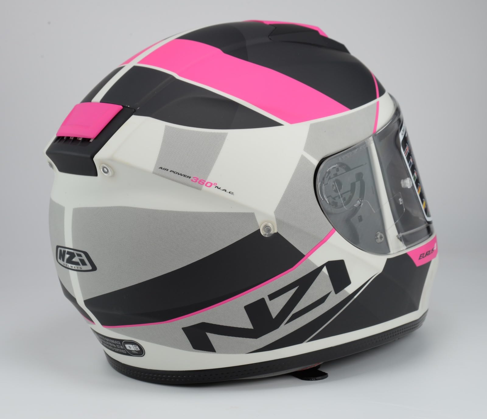 MC Casco NZI Integral para Moto Eurus 4 Vanguard Rosa Blanco Mate HOMOLOGACION 22.06 Talla S