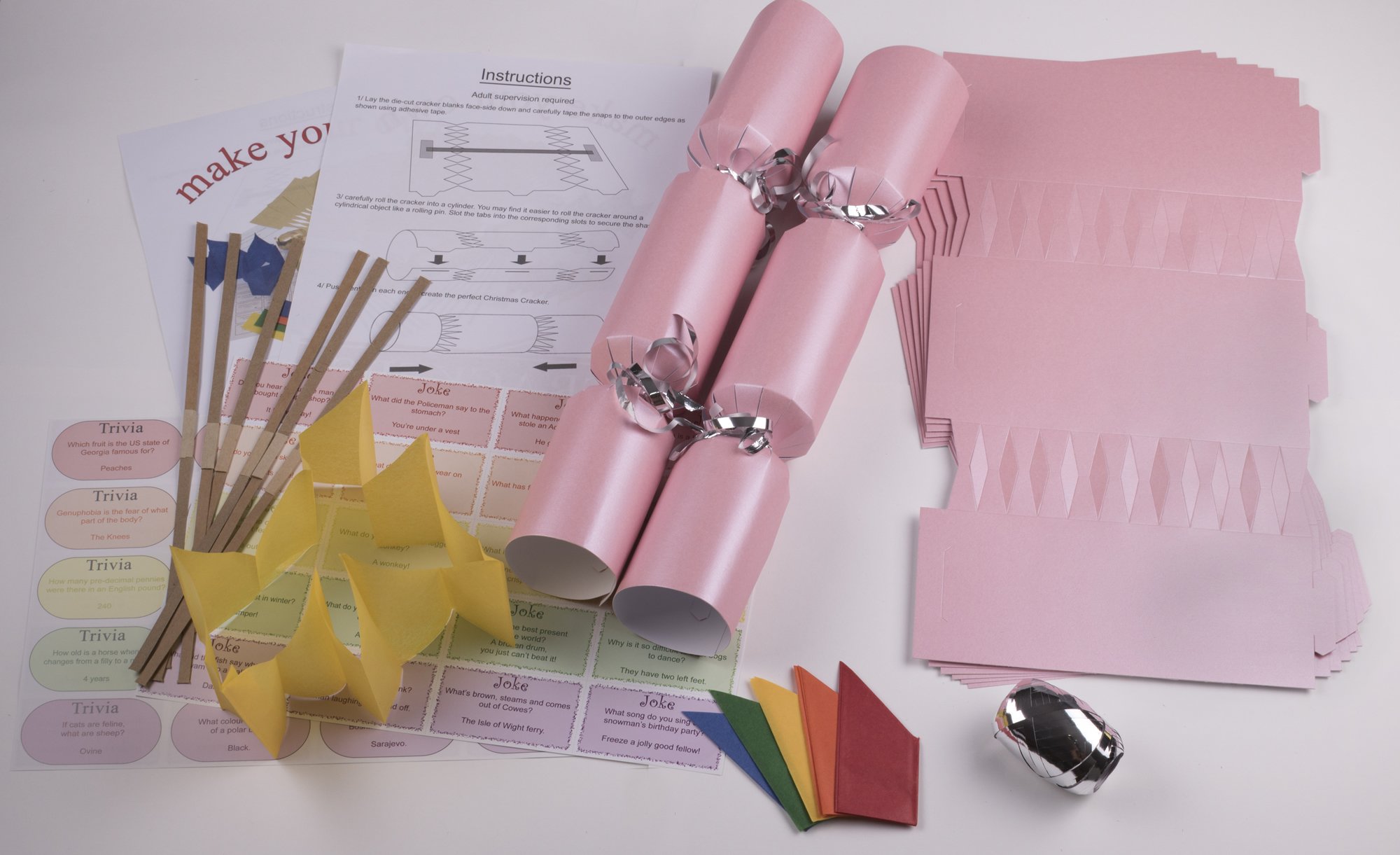 Brimtoy Pink 10 X Make Your Own Large (14” / 35Cm) Christmas Cracker Kits