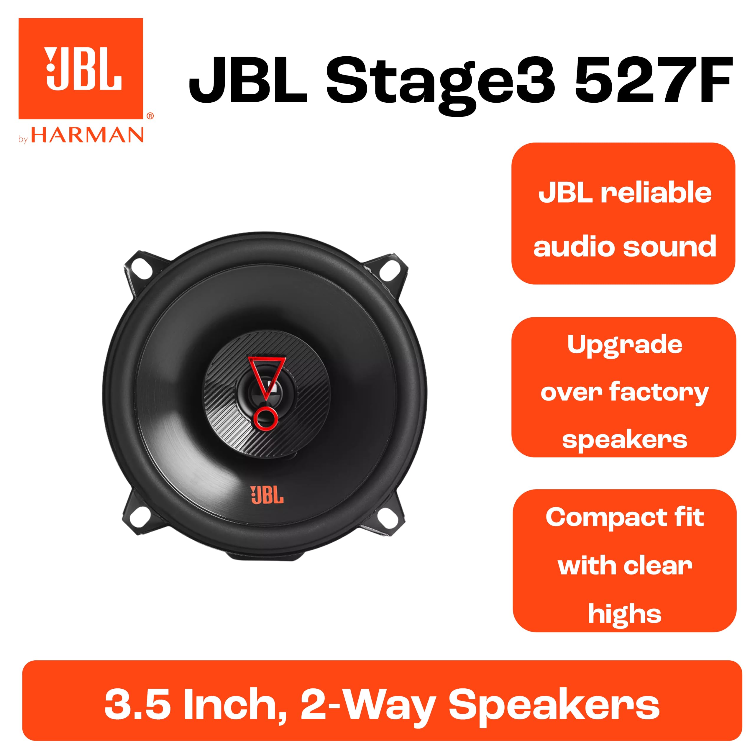 JBL Stage3 527F Harman Kardon 200W 2-Way Car Speaker - Large 130mm
