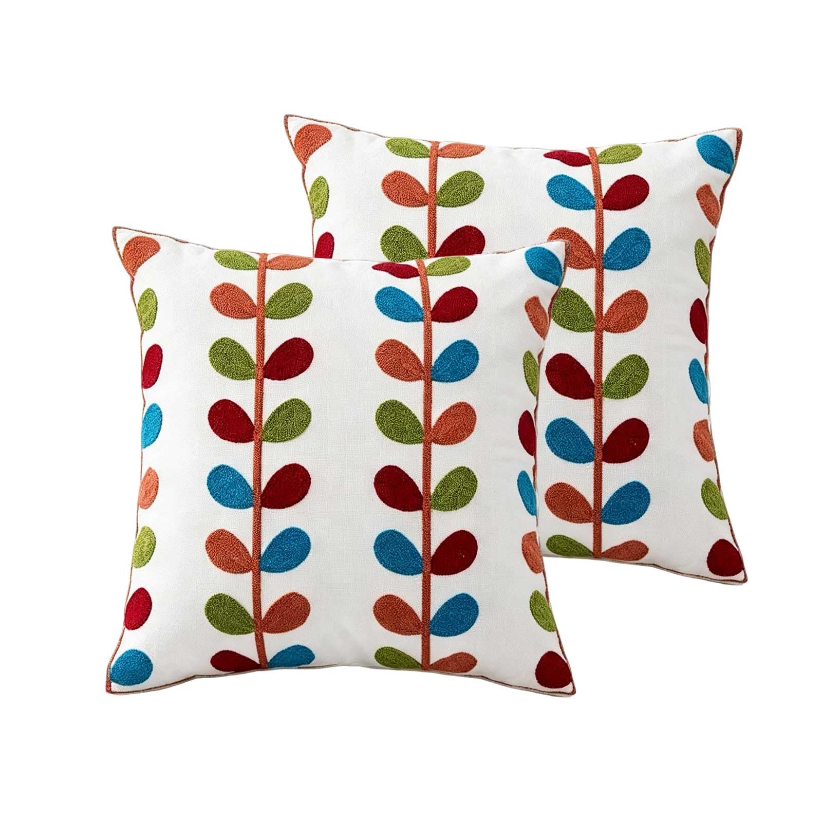 AXCTYSFP Embroidered Floral Square Throw Pillow Covers