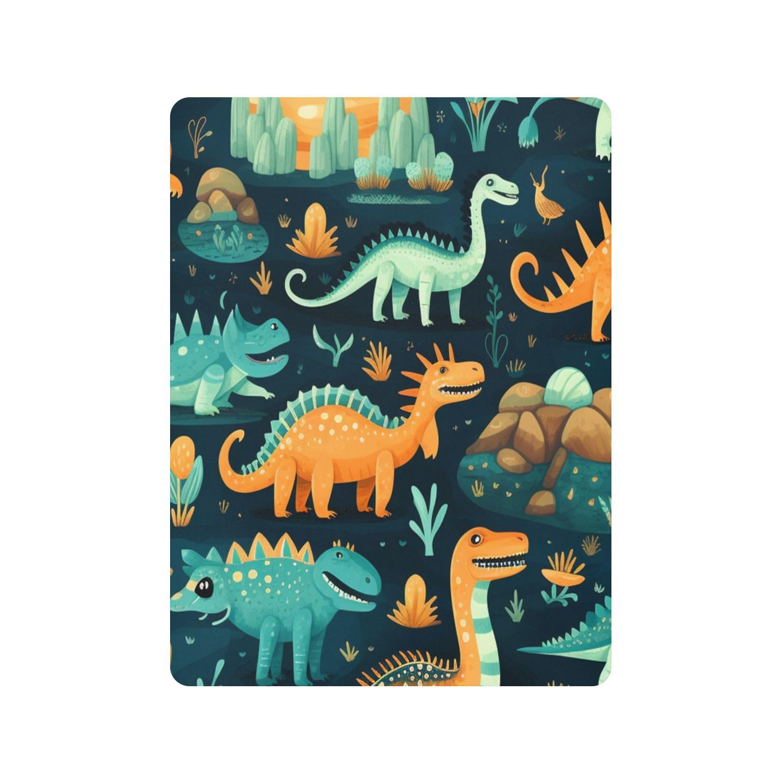 Dibujos Animados De Dinosaurios Negros Arte Sábana de Cuna para Niños Pequeños,Sábanas de Algodón Suave para Bebés Aptas para Colchón Corralito