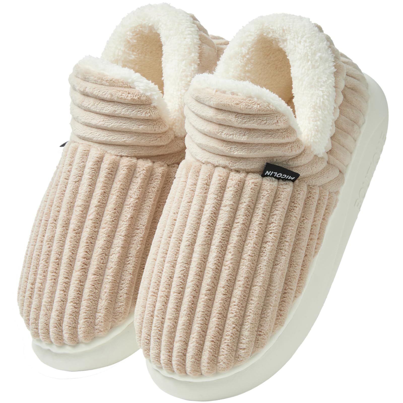 Misolin Pantofole Donna Invernali Peluche Ciabatte Casa Comode Pelose Inverno Scarpe Autunno Memoria Schiuma Antiscivolo Suola Cotone Morbida