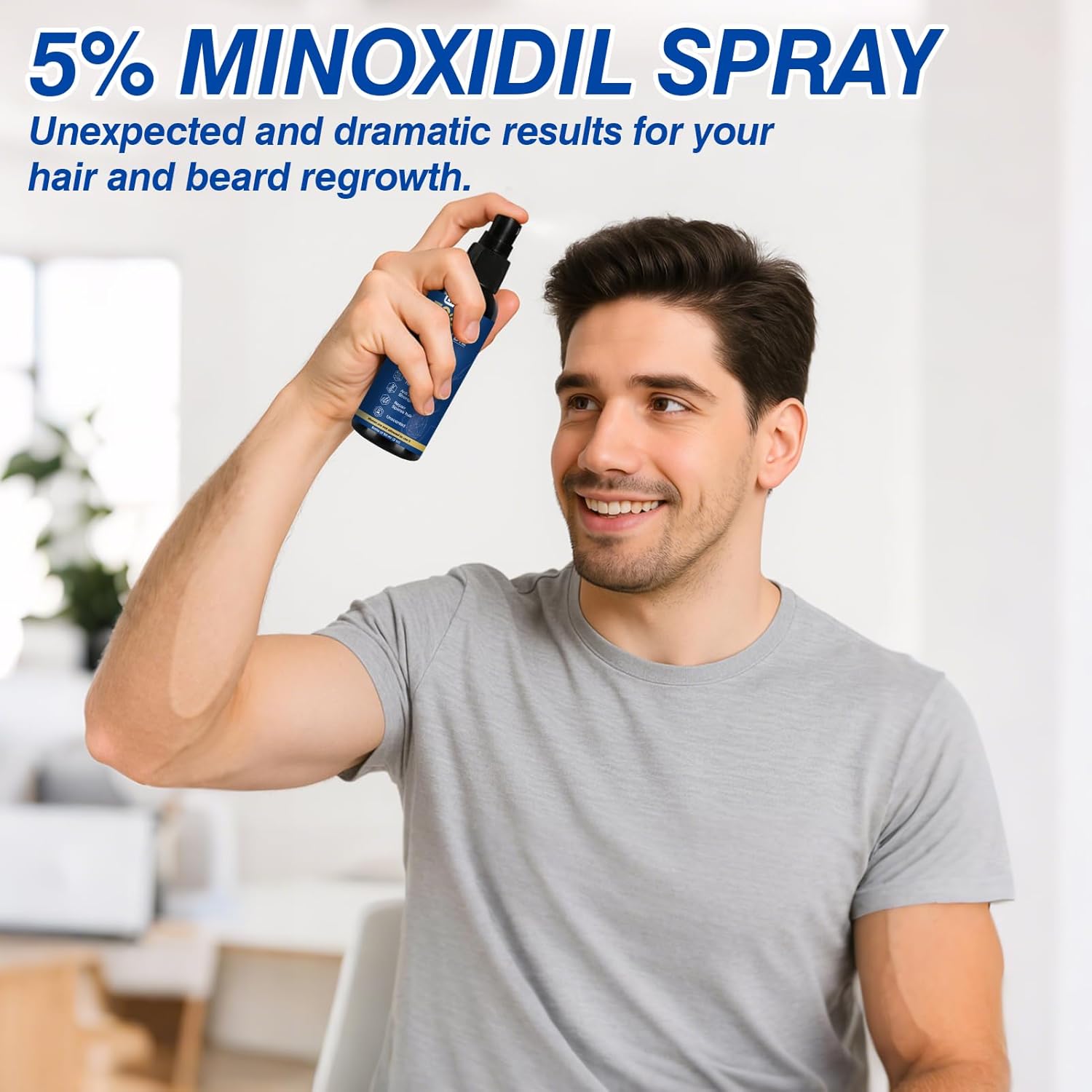 5% Minoxidil for Men Hair Growth Spray Serum Topical Minoxidil Beard Hair Regrowth Thicker Prevent Hair Loss for Thicker Longer Fuller Healthier Hair 3 Bottles of 2oz - Image 7