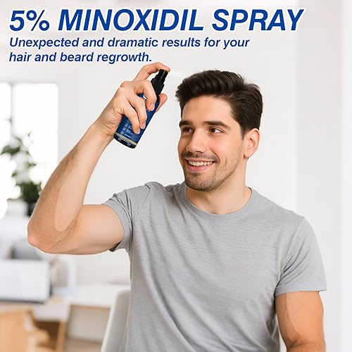 Miniatura 7 de 5% de minoxidil para hombres en aerosol para el crecimiento del cabello, suero tópico de minoxidil para barba, regeneración del cabello más grueso,