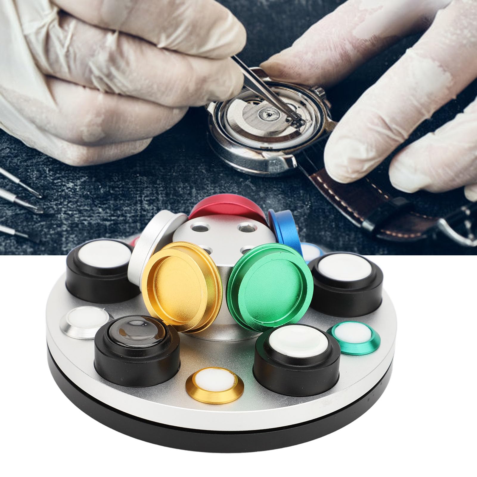 Asixxsix Piatto Oliatore per Orologi, Giradischi 5 Piatti Kit di Riparazione Oliatore per Orologi Strumento per Immersione in Olio per Orologi Oliatore per Olio per Orologi Coppa per Olio