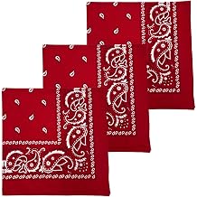 MDSTYLE 3 Pack Extra Large Bandanas 27 x 27 100% Cotton for Men & Women Paisley Handkerchief Headband Scarf Jumbo Bandana