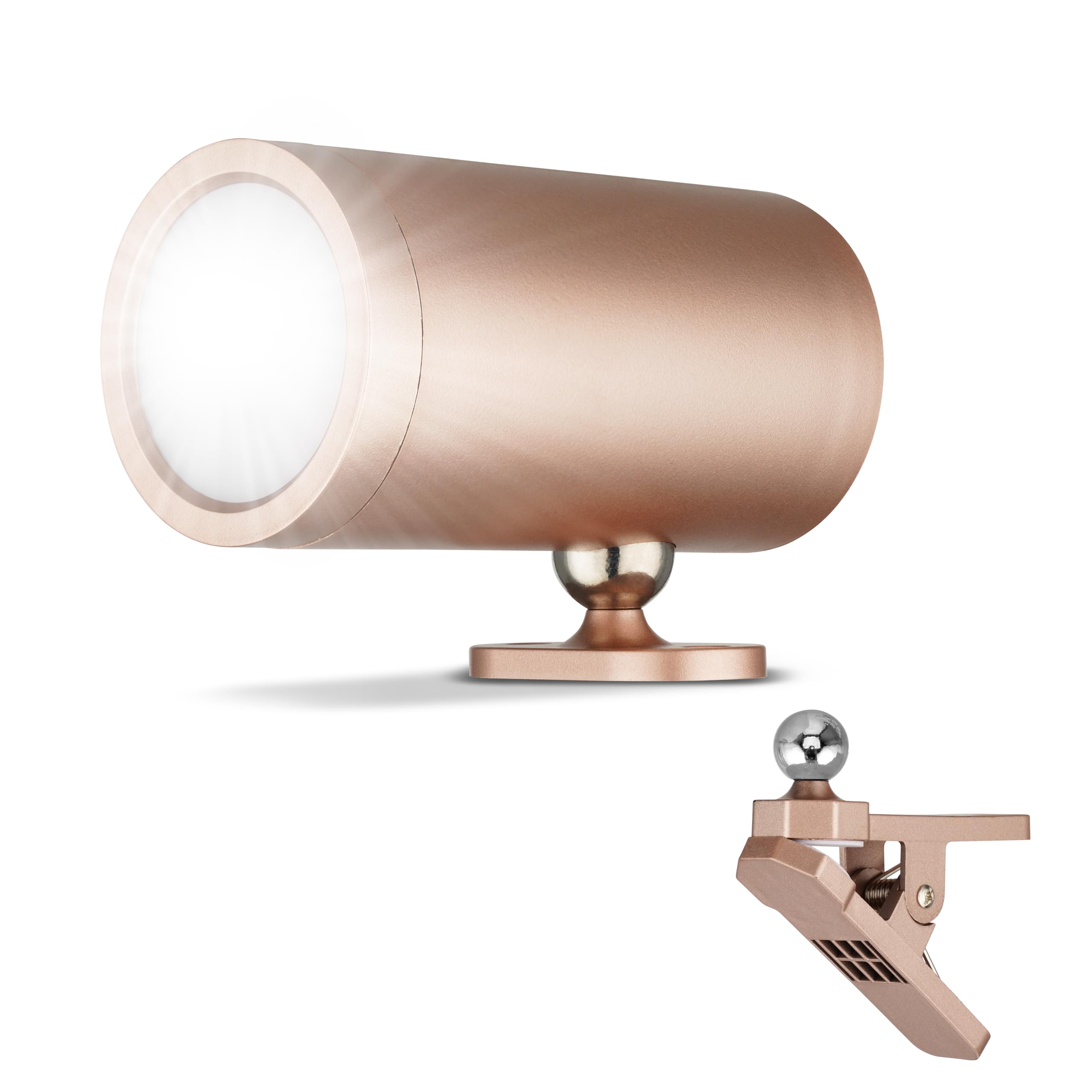 REV LED Wall Light with Battery and Motion Sensor, 180 lm, Wireless, Dimmable, 360° Rotatable, Path Light to Take with You - Ideal for Camping, Garage & Basement, IP54, Copper