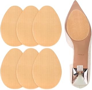 Quacc 6 Pairs Non Slip Shoes Pads Self-Adhesive Anti Slip Sole Shoe Grips, Shoe Bottom and Heel Noise Reduction Stickers and Protectors Shoe Gummies for High Heel, Sneaker, Sandal (Transparent)