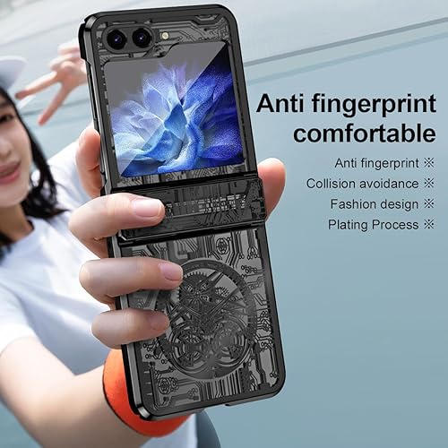 Miniatura 7 de Miimall Funda transparente compatible con Samsung Galaxy Z Flip 5, Galaxy Z Flip 5 con protección de bisagra, anticaídas, antideslizante, ultrafina,