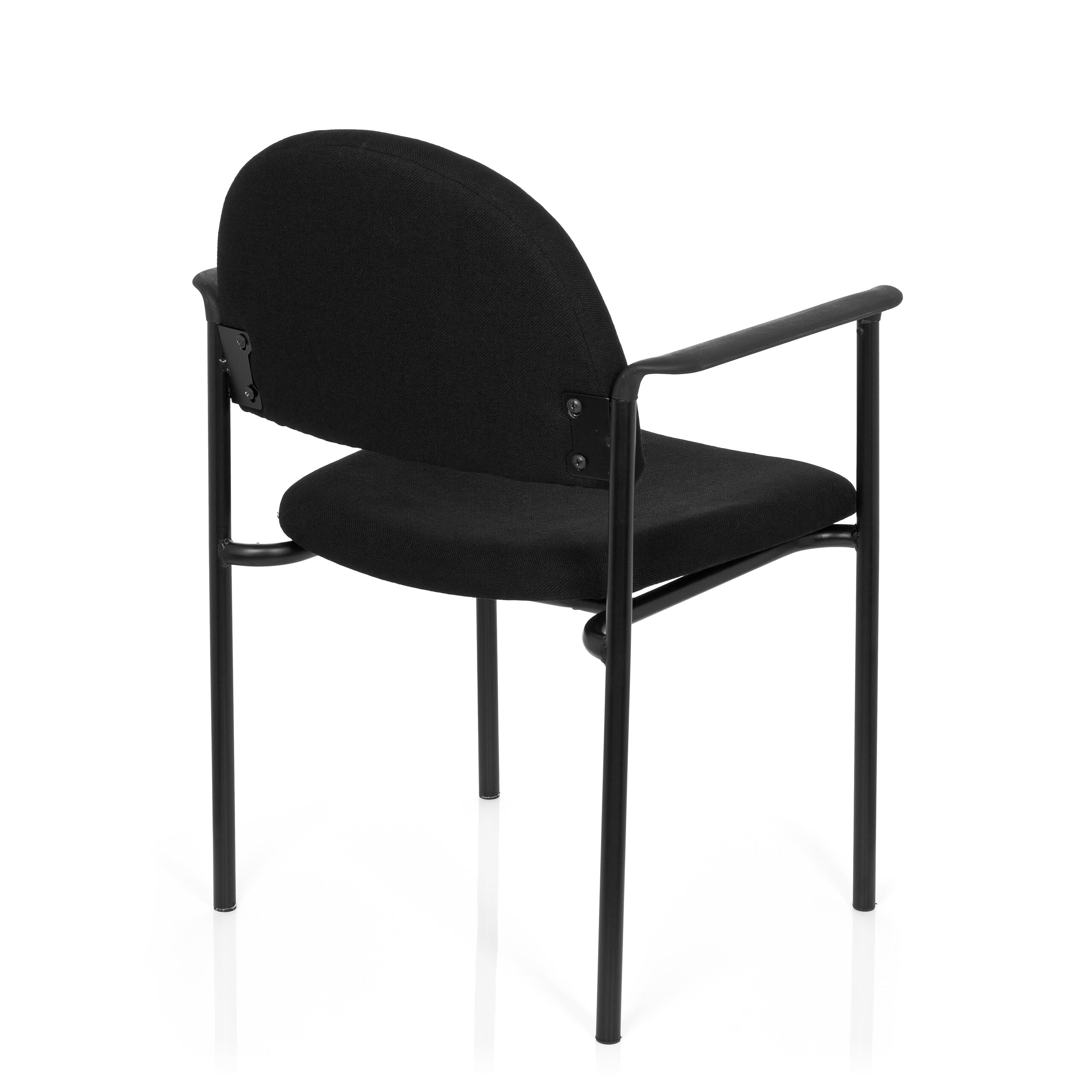 hjh OFFICE 704330 XT 700 Chaise de conférence empilable à quatre pieds rembourrée avec accoudoirs Noir