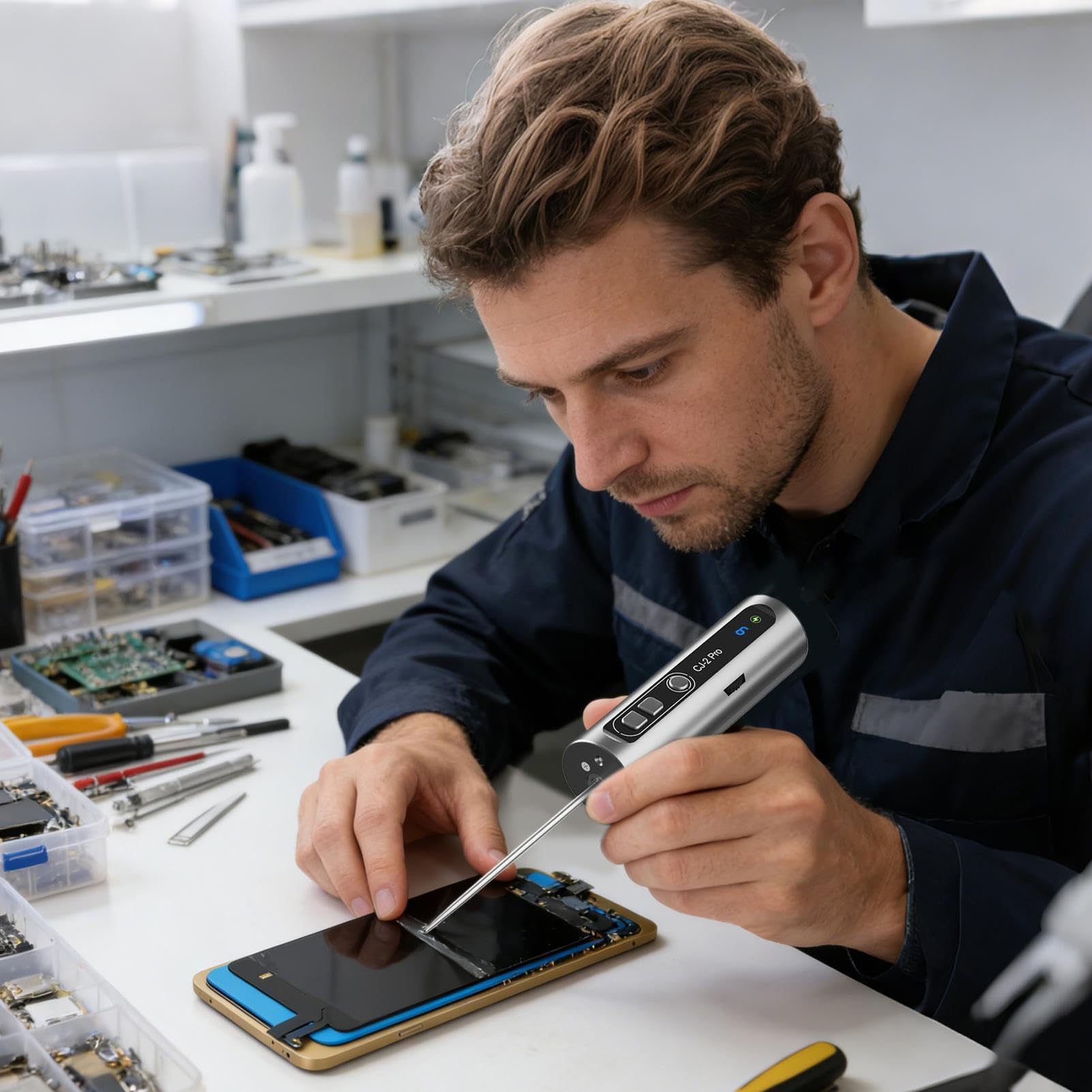 Generisch Outil électrique pour enlever la colle séchée | 9 niveaux réglables, dissolvant adhésif d'écran | Pour la réparation des écrans LCD et du verre arrière