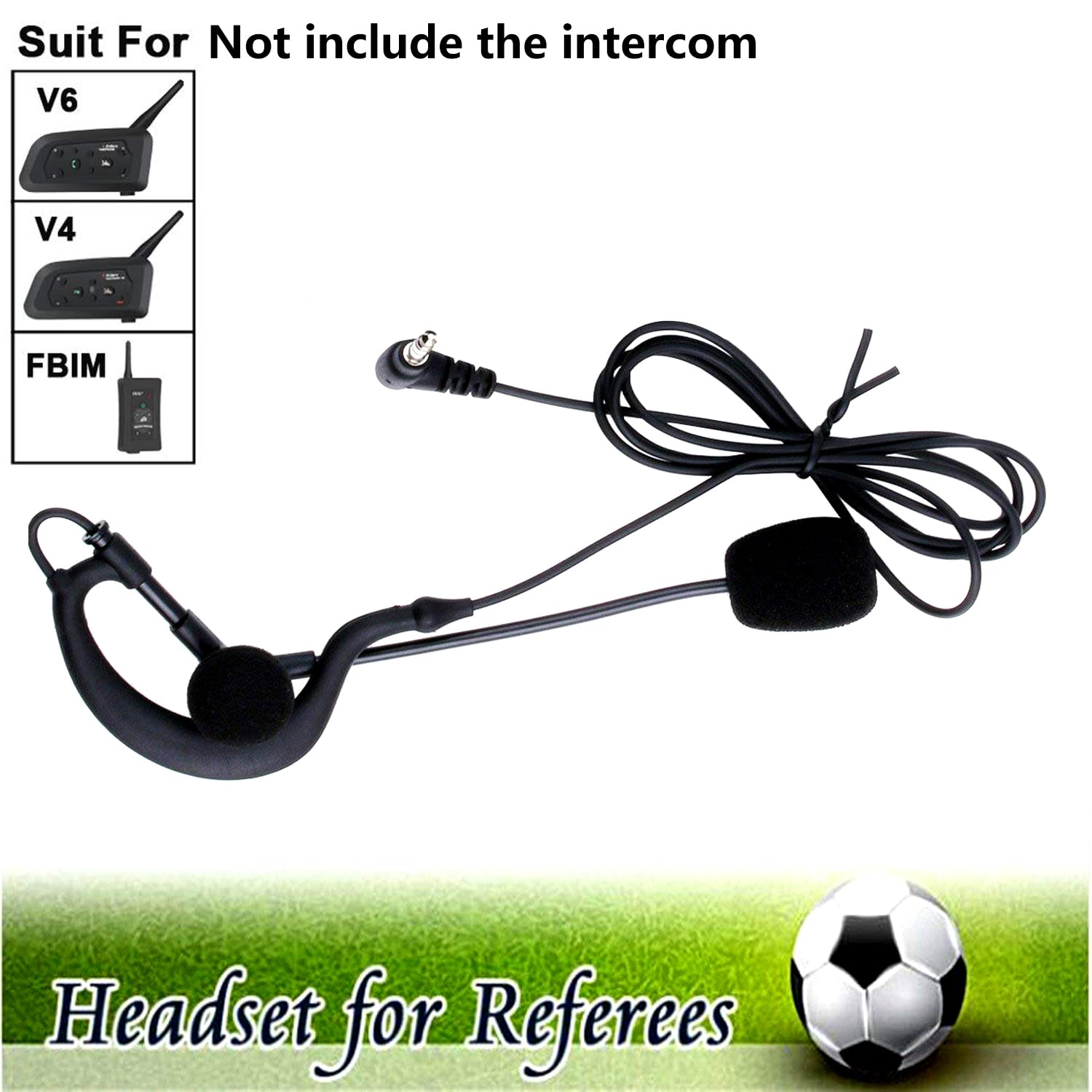 QSPORTPEAK Auricolari Professionali da Arbitro, Auricolari in-Ear Jack da 3,5 mm per Arbitro di Calcio per interfono per V6 / V4 / FBIM (4 Pezzi)