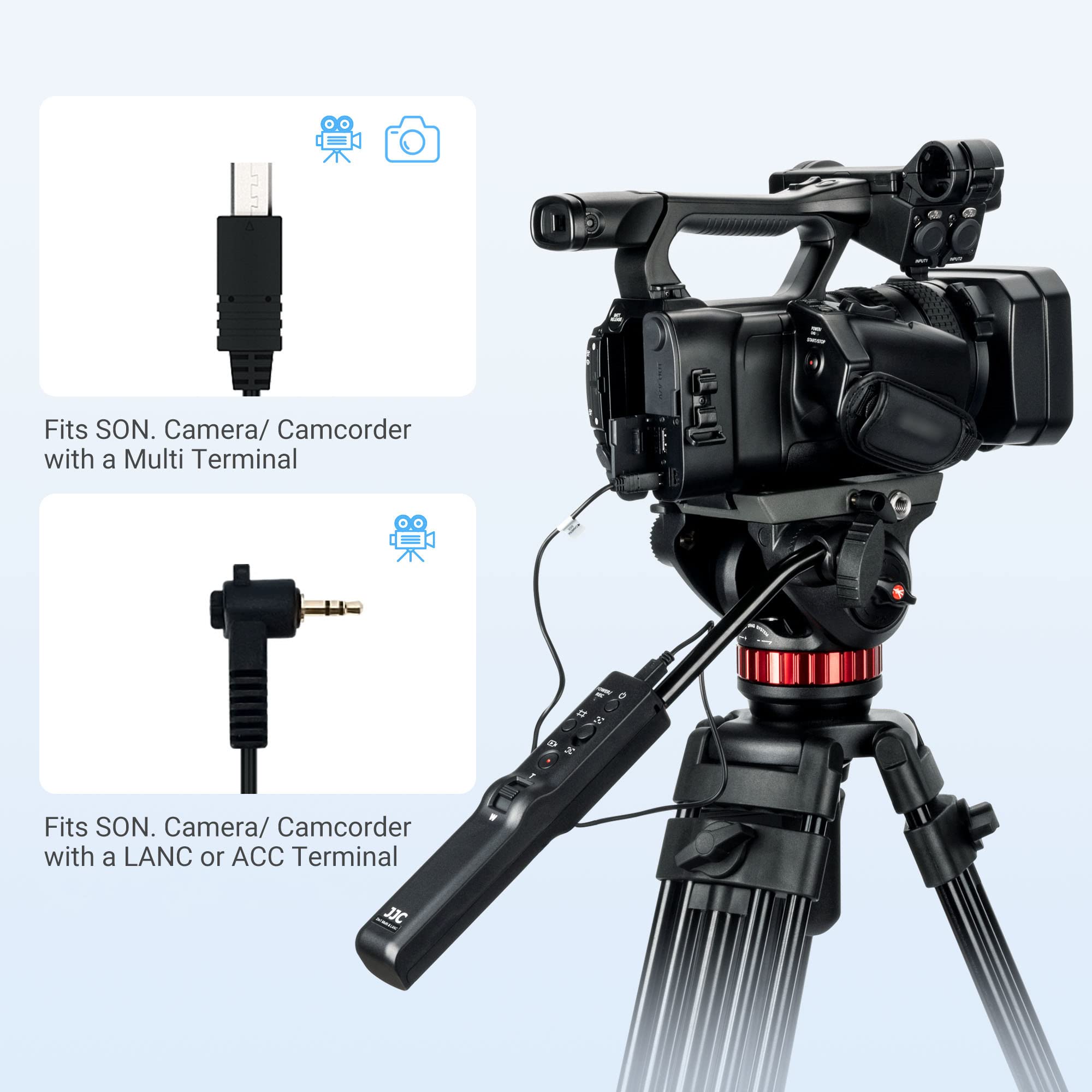 Poignée panoramique pour trépied avec télécommande pour Sony A7RV A7SIII A7IV A7RIV A7III A7S A7III II A9III II A1 ZV-1 FX30 FX3 HDR-CX405 FDR-AX53 Appareil photo multi-terminal compatible avec