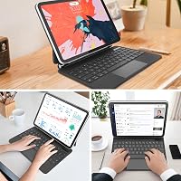 Rii Billentyűzetes Tok iPad 10.9" 2022 10. Generáció - Mágneses Állvány, Trackpad, 7 Színű Háttérvilágítás, QWERTZ, Fekete 7