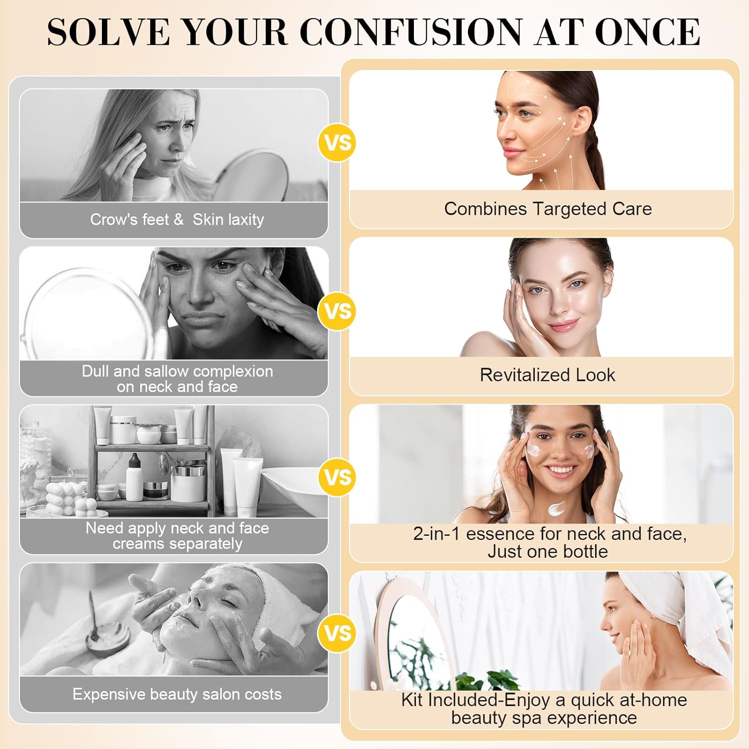 3-in-1Retinol,Peptide&Hyaluronic Acid Cream for Neck, Face, Hands|Complete Anti-Aging Firming Kit with Jade Roller&Reusable Silicone Mask|Smooth Wrinkles, Lift & Hydrate for All Skin Types & Genders - Image 2