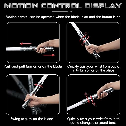 Miniatura 7 de Sable de luz Smooth Swing Dueling – Control de movimiento RGB infinito 16 colores cambian sable de luz, 16 fuentes de sonido, empuñadura de metal