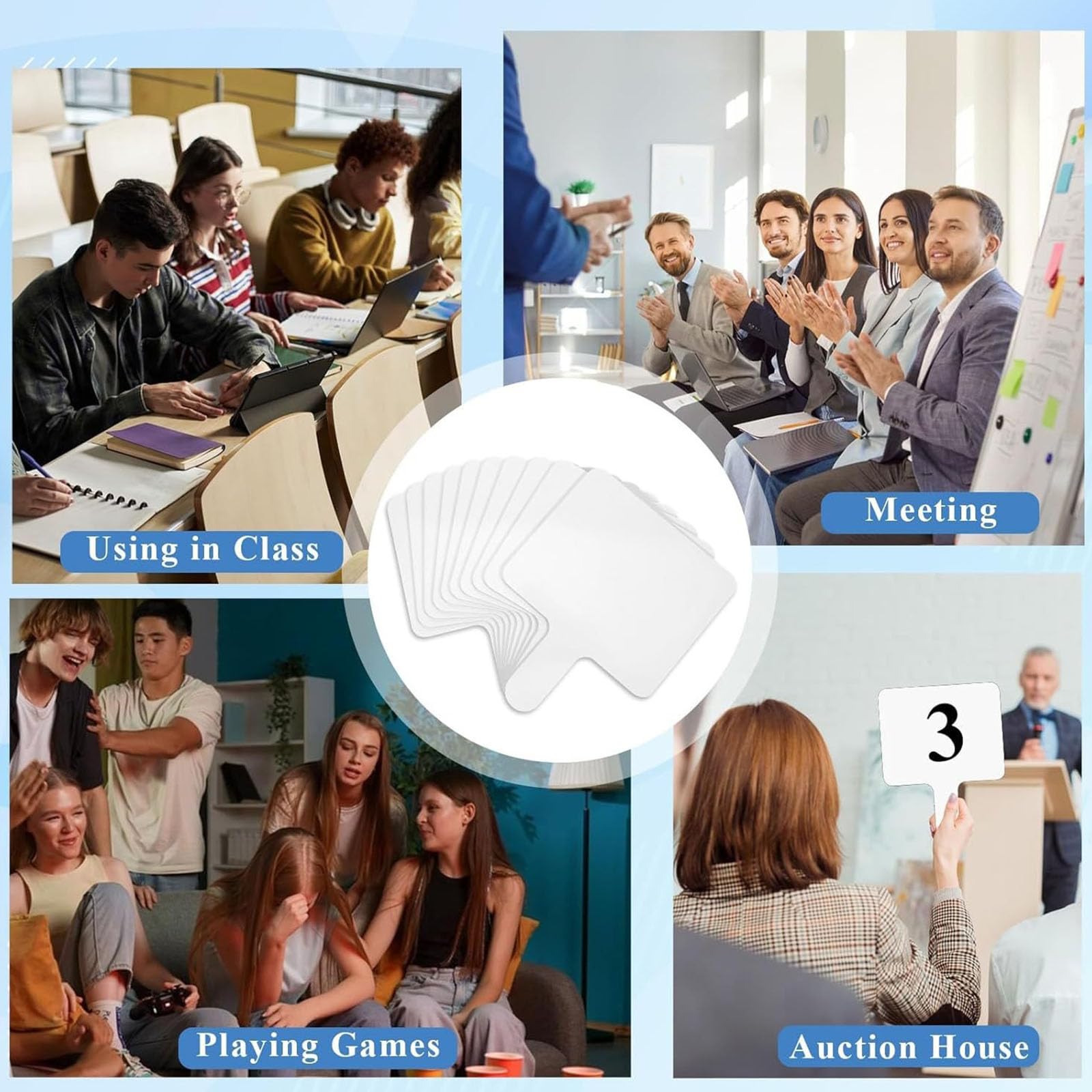 10-teiliges doppelseitiges Whiteboard Set mit rutschfestem