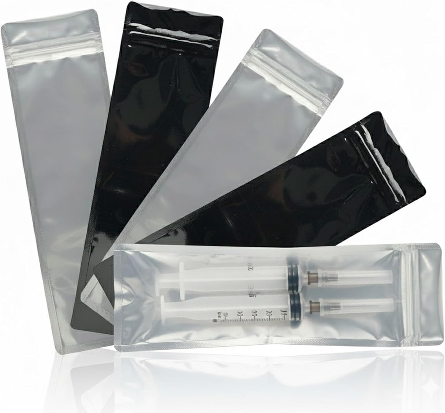 Mylar Bags – Black Resealable Bags – Clear Front Heat Sealable Pouches – Airtight Odor-Proof Bags for Syringes, Pills, and Samples – 2000 Pack