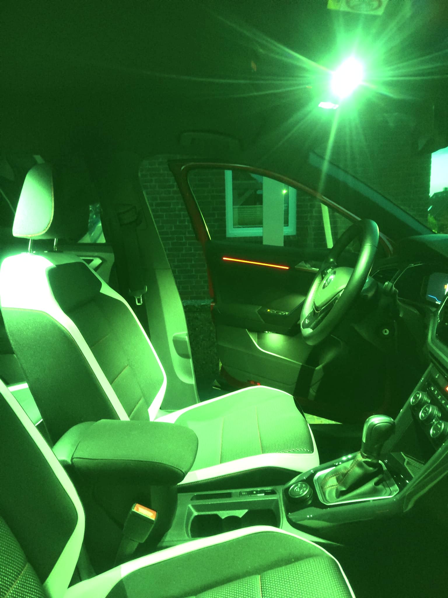 Onwomania Juego de iluminación interior LED SMD compatible con VW Tiguan l 1 / interior interior/verde 19 LED