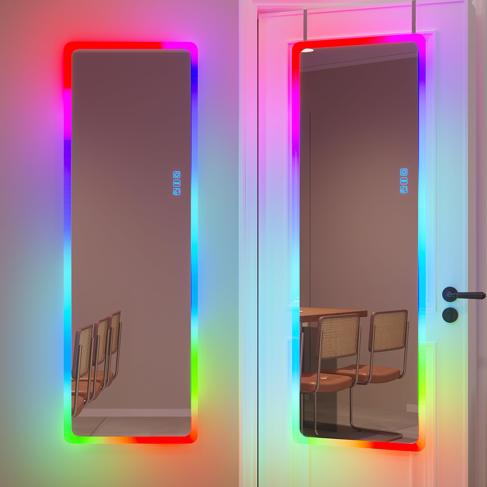 Vlsrka Espejo Cuerpo Entero Pared RGB,120x40cm Espejo de Colgar Puerta